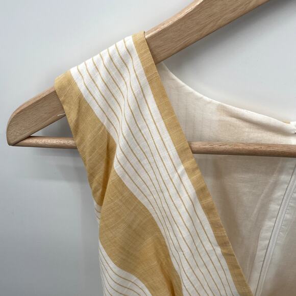 CHRISTOPHER & BANKS NWT Yellow & White Striped Midi Dress // 16 - Picture 4 of 10